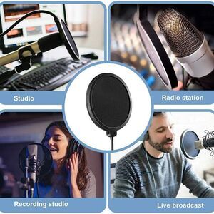 Microphone Pop Filter for Blue Yeti and Other Mic for Vocal Recording and Live